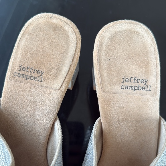 Jeffrey Campbell Caviar Nude Silver Rhinestone Platform Heel 8.5 - Picture 6 of 7